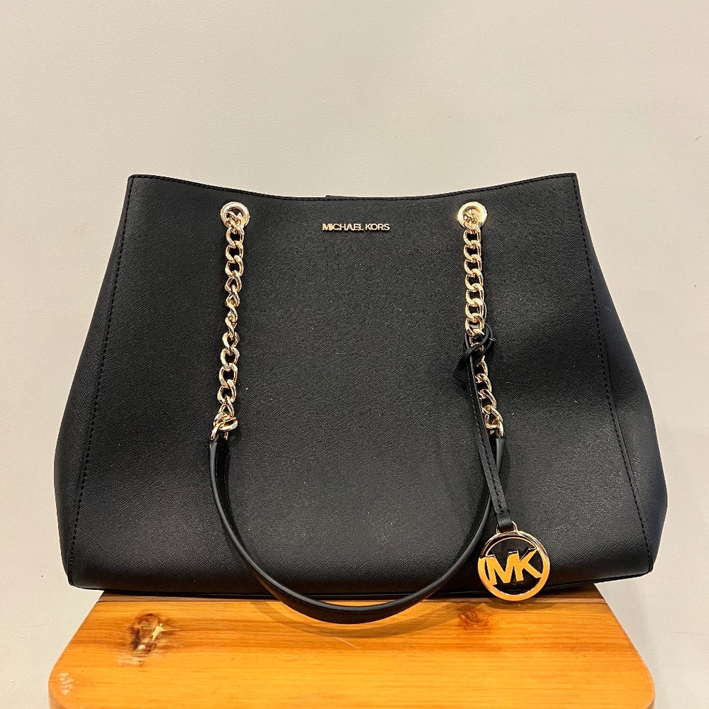 Michael Kors Susannah Black Leather Tote